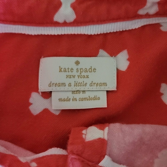 Kate Spade Hydrangea Night Shirt Button Front Womens Pink Sz M pajama - Picture 9 of 11